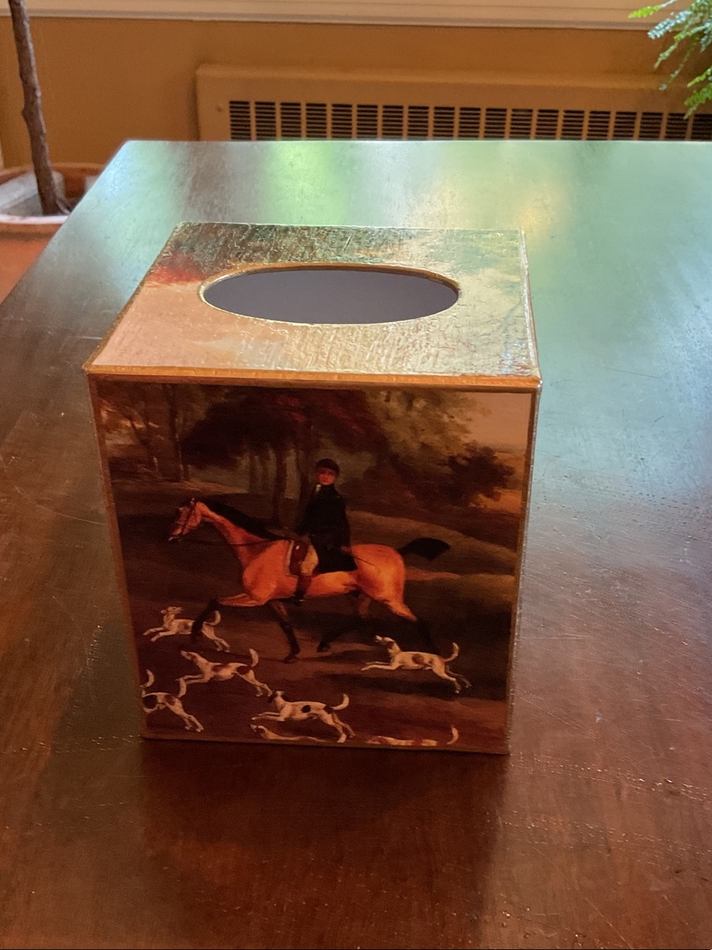 Fox Hunt Tissue Box Cover - Equestrian Print - Picture 2 of 6